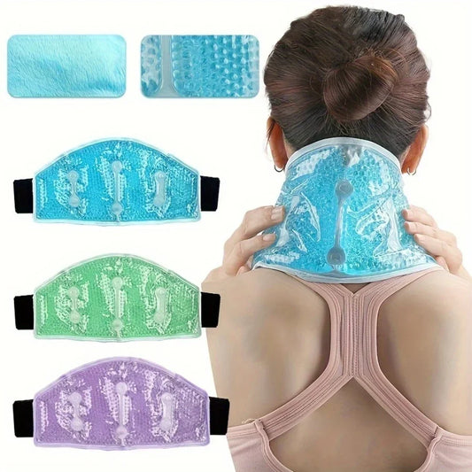Hot & Cold Plush Neck & Shoulder Gel Bead Wrap Relief for Tension Shoulder Neck and Waist Relief Microwave and Refrigerator