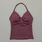 Gym Halter Top Woman Longline Strappy tank Padded Yoga Clothing Removable Cups Yoga Tank Tops Fitness Workout Running Activewear