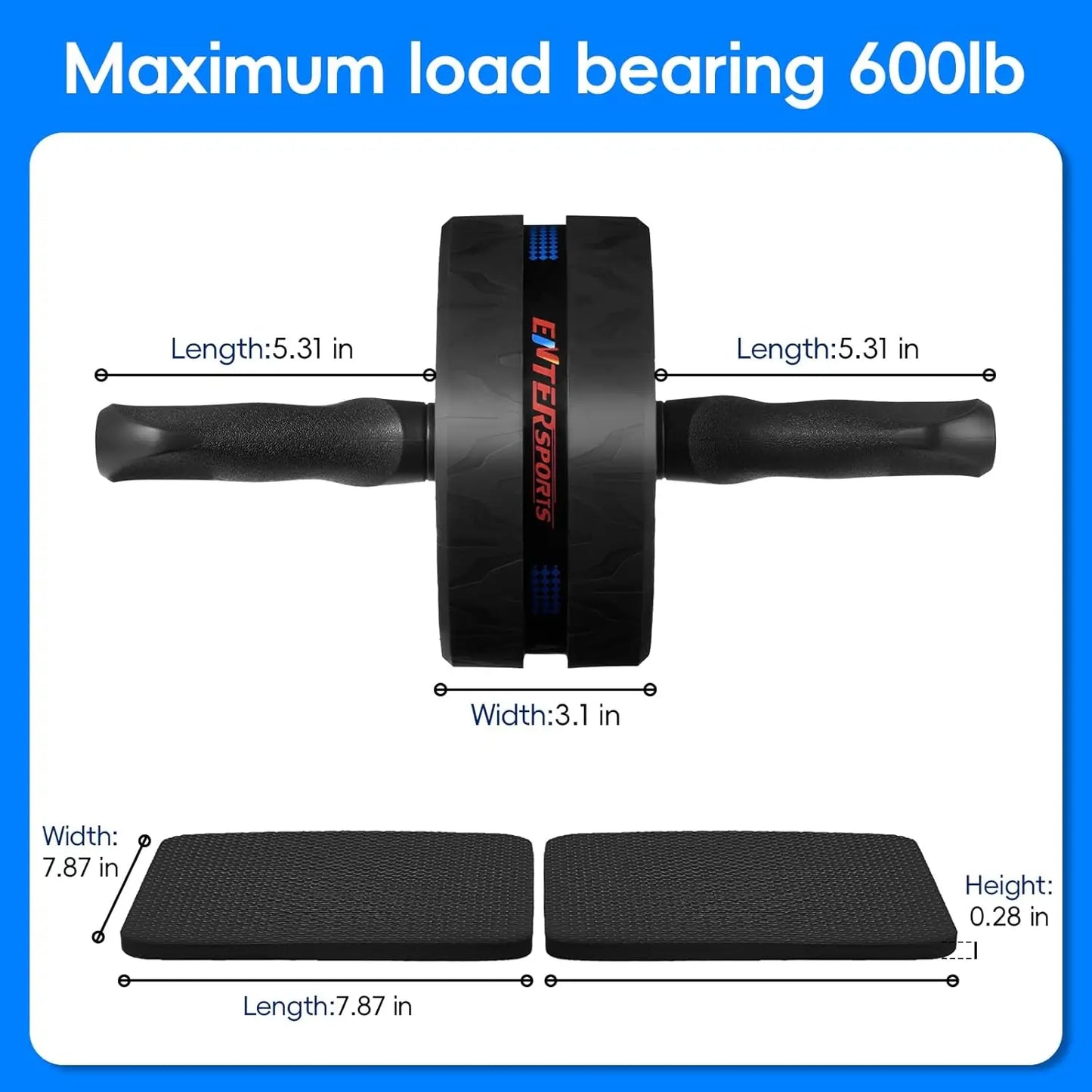 Ab Roller Wheel for Abs Workout - Abdominal Exercise Equipment with 2 Knee Pads for Home Gym, Core Strength Training, Fitness Eq