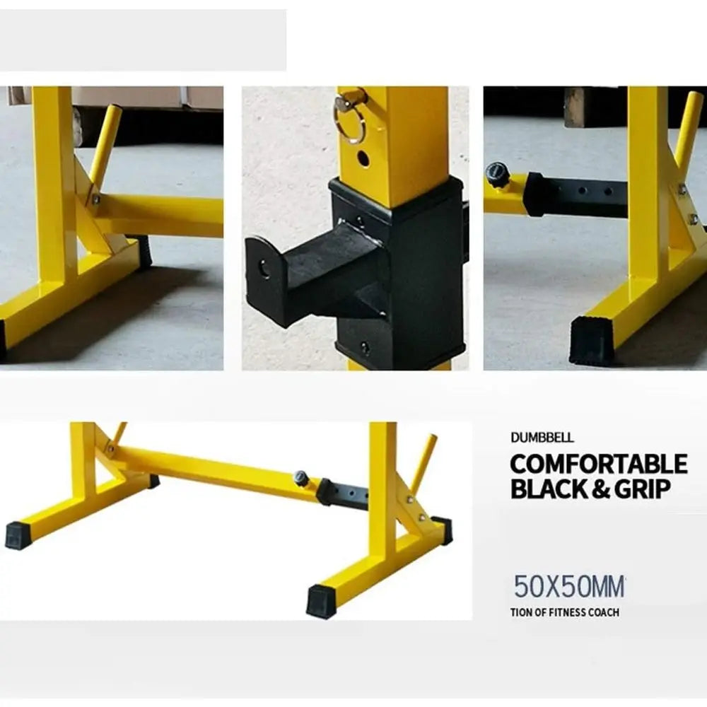 Adjustable Multi-Functional Squat and Bench Rack for Home Gym Strength Training