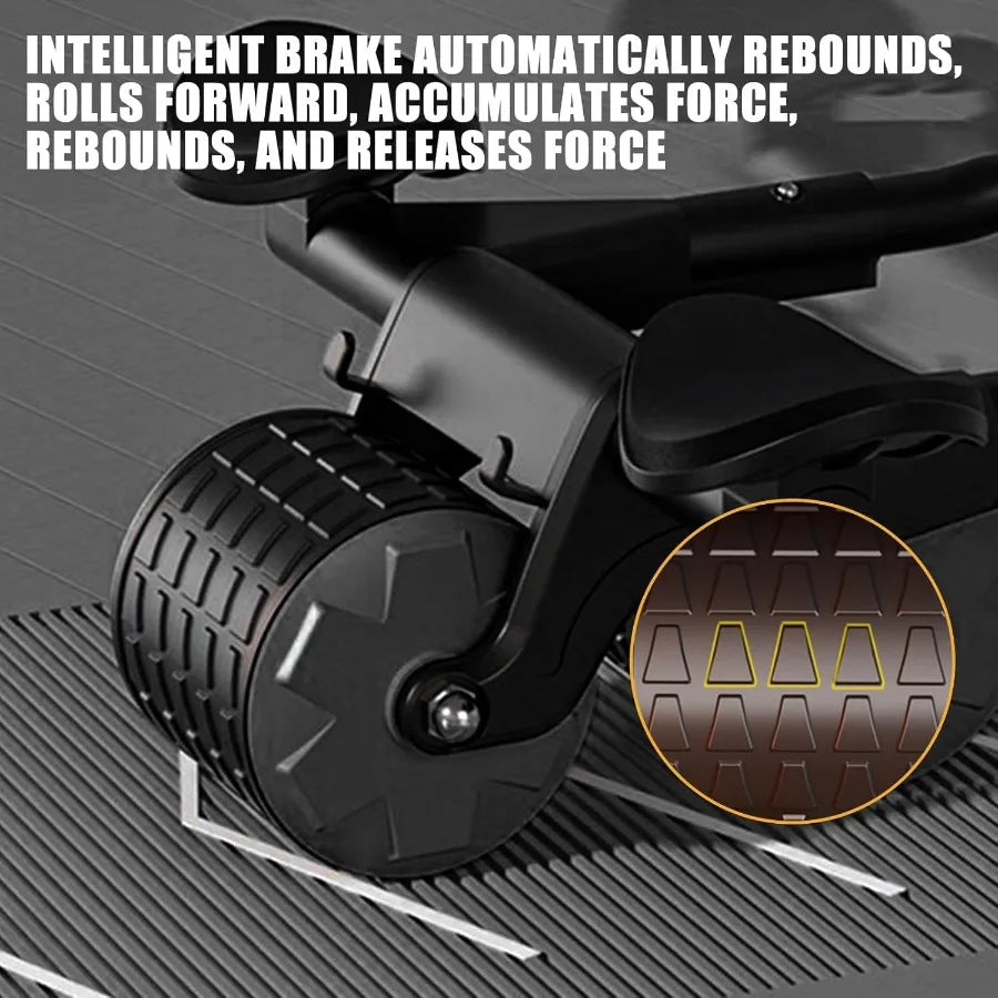 Ab Roller for Abdominal Exercise Machine with Automatic Rebound Dolly Core Strengthening Trainer Fitness Belly Training Equipme