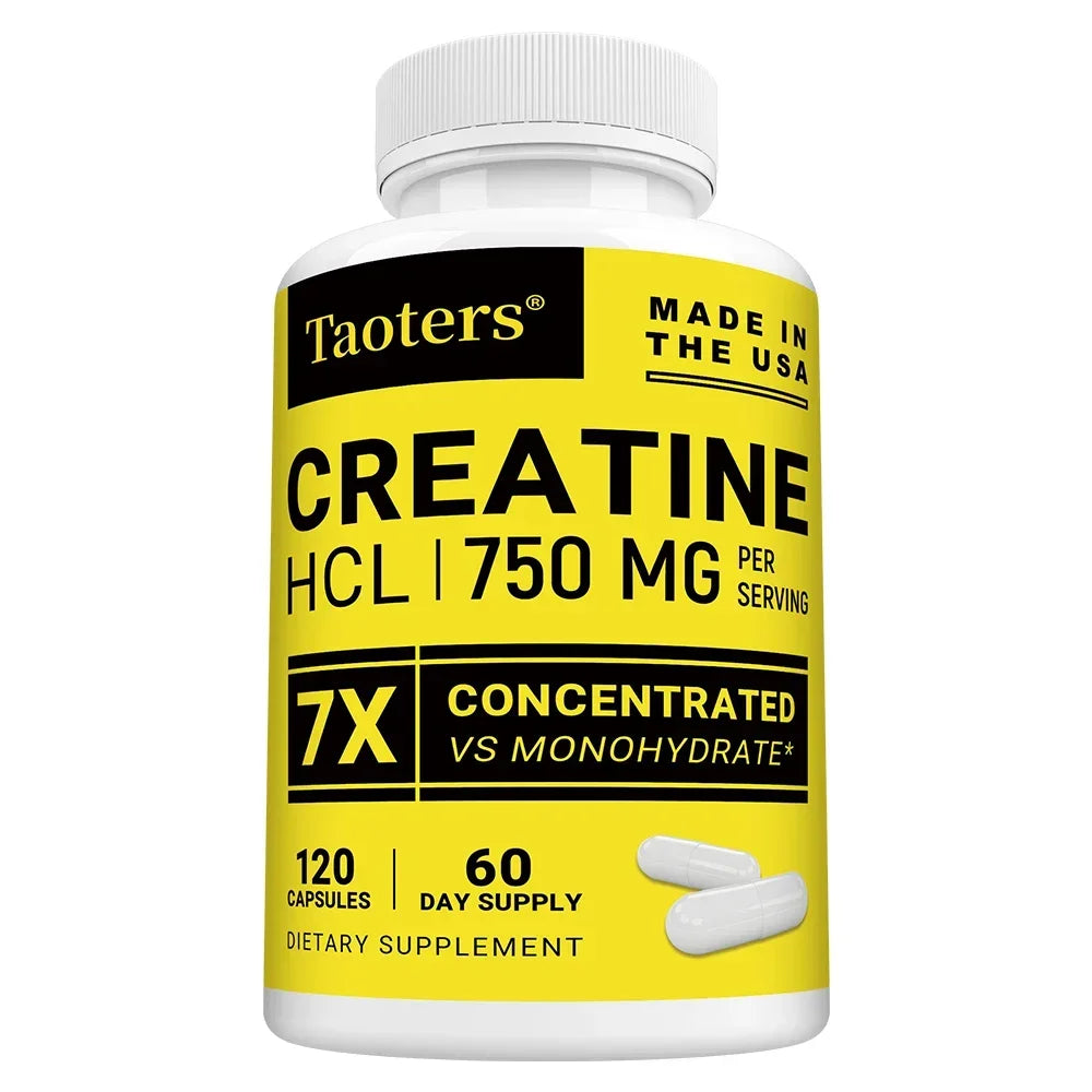 HCL Creatine Supplement, Enhances Focus, Strength, and Endurance, Suitable for Both Men and Women, Gluten-free, Non-GMO