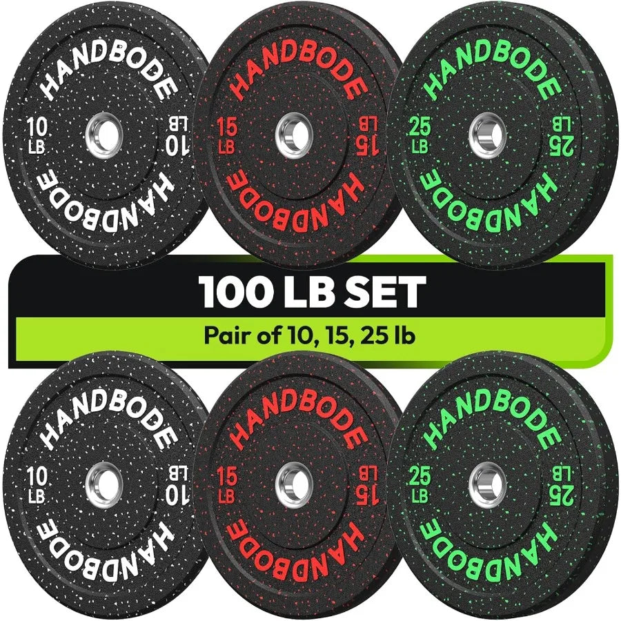 2-Inch Bumper Plates High Bounce Weight Plate Set 45/100/160/190/260/300lb Barbell Weight Plates Set for Home Gym Color