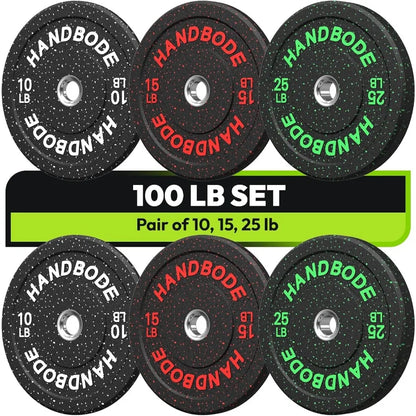 2-Inch Bumper Plates High Bounce Weight Plate Set 45/100/160/190/260/300lb Barbell Weight Plates Set for Home Gym Color