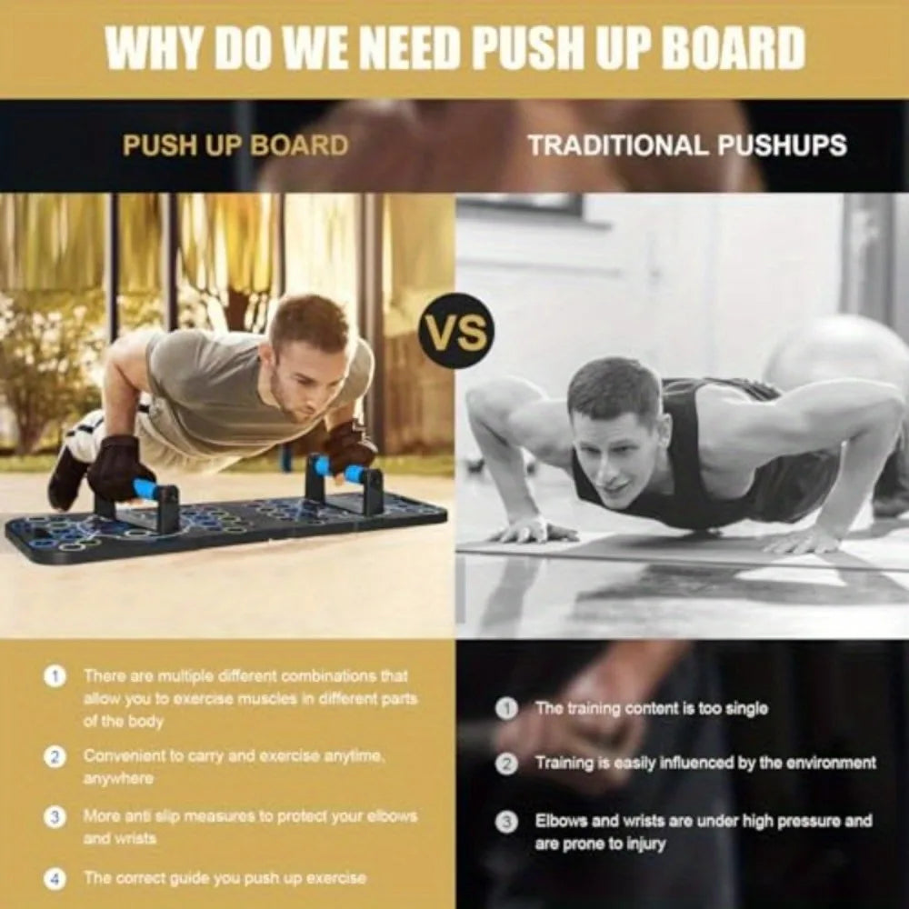 All-in-One Push Up Board for Men & Women, 56 Workout Angles for Full Body, Foldable Home Fitness Exercise Equipment with Guide