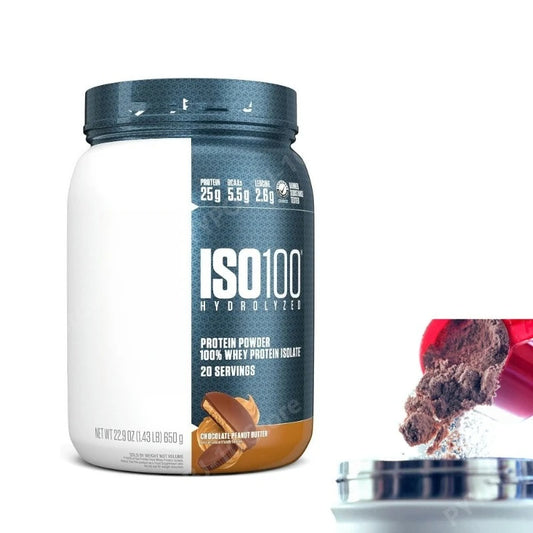 Whey Protein Powder Isolate Cookies Cream 650g of Protein 5.5g BCAAs Less Than 120 Cal Gluten Free