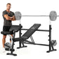 FLYBIRD Adjustable Weight Bench, with Bench Press Rack, Leg Extension and Leg curl, for Home Gym Workout，47IN-Width