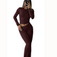 Women's Yoga Two-Piece Set Long-Sleeve Wide-Leg Activewear Set Casual Home Yoga Set Coordinated Set