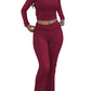 Women's Yoga Two-Piece Set Long-Sleeve Wide-Leg Activewear Set Casual Home Yoga Set Coordinated Set
