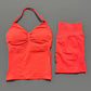 Yoga 2 Pieces Gym Set Women Backless Halter Tops High Waist Seamless Shorts Gym Suit Fitness Sports Bras Sportswear Workout Sets