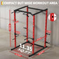 Heavy Duty Power Cage For Home Gym, 1100LBS Capacity Multifunctional Squat Rack With Dip Bars & Adjustable Safety Bars