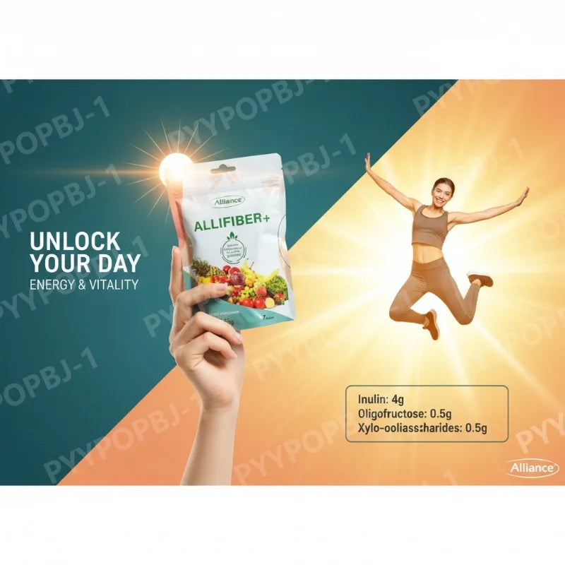 Alliance ALLIFIBER+ Prebiotic Fiber Powder Supplement - Inulin & Oligofructose Blend for Gut Health - 7 Sachets