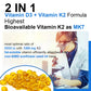 Vitamin D3+K2 Capsules - Helps Regulate Calcium Metabolism and Supports Teeth, Bones, Heart Health, Joint Health, and Immunity
