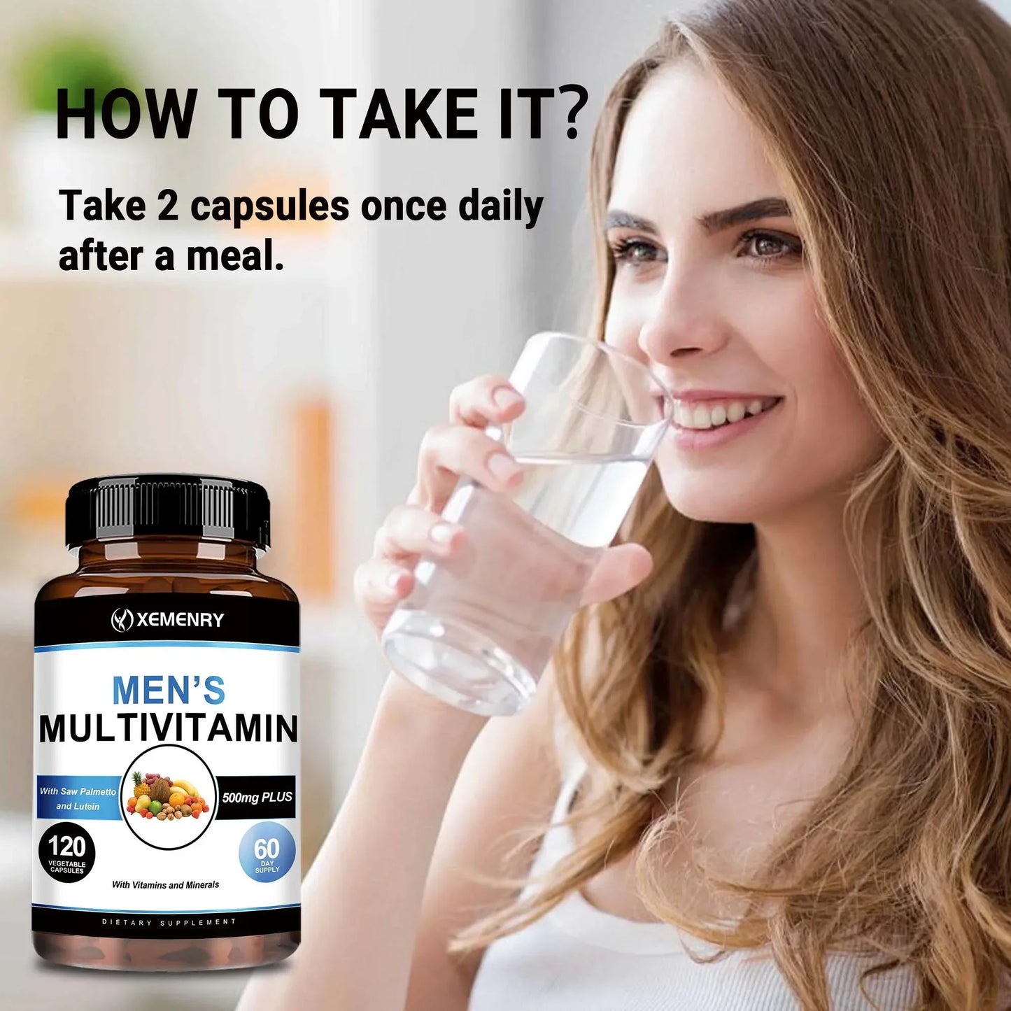 Men's Multivitamin - Supports Cellular Energy and Muscle Health, Promotes Energy Metabolism, and Antioxidant- 120 Capsules