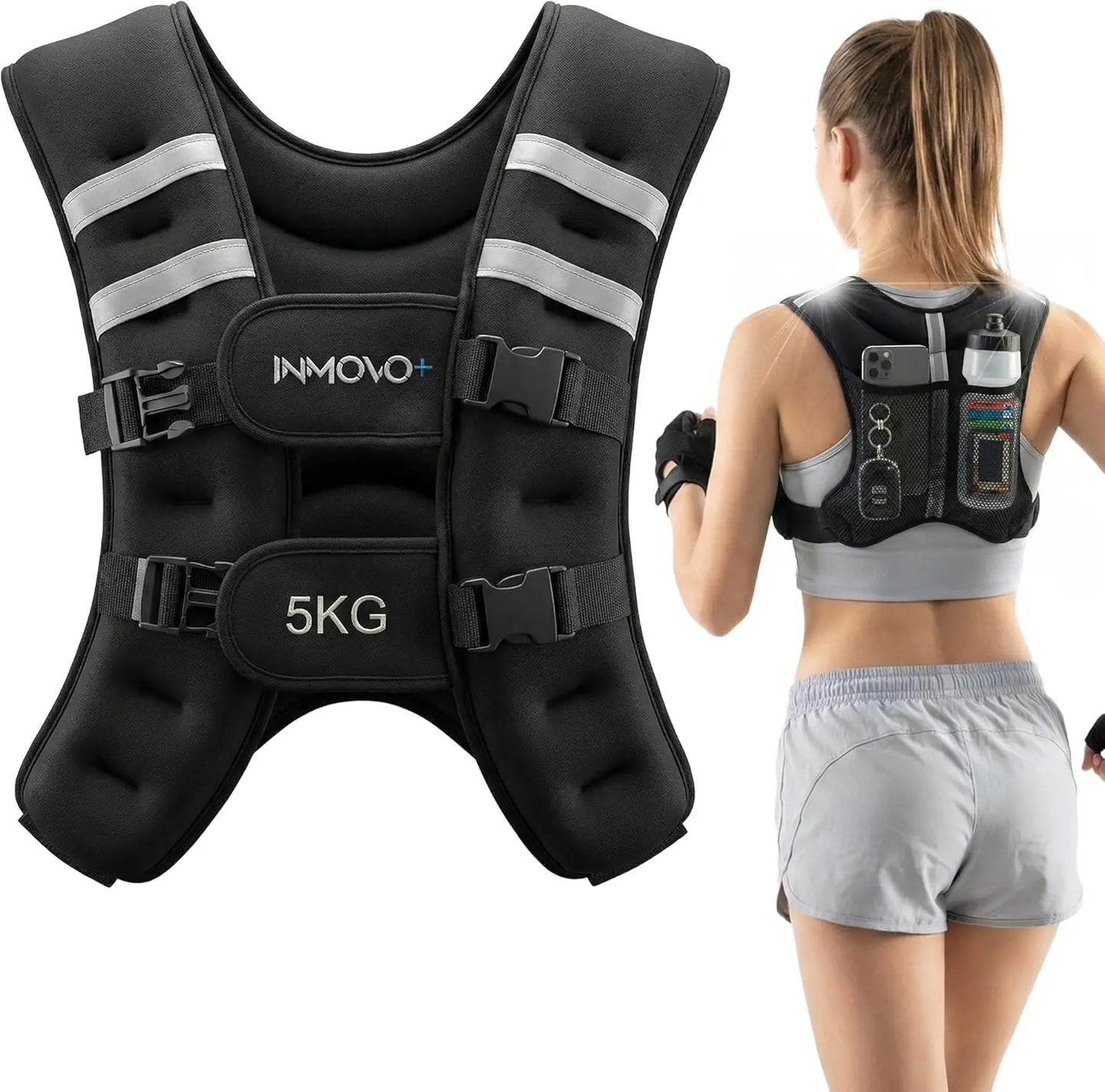 Women's 10 LB Weighted Vest, Adjustable Straps, Odor-Resistant for Running & Training