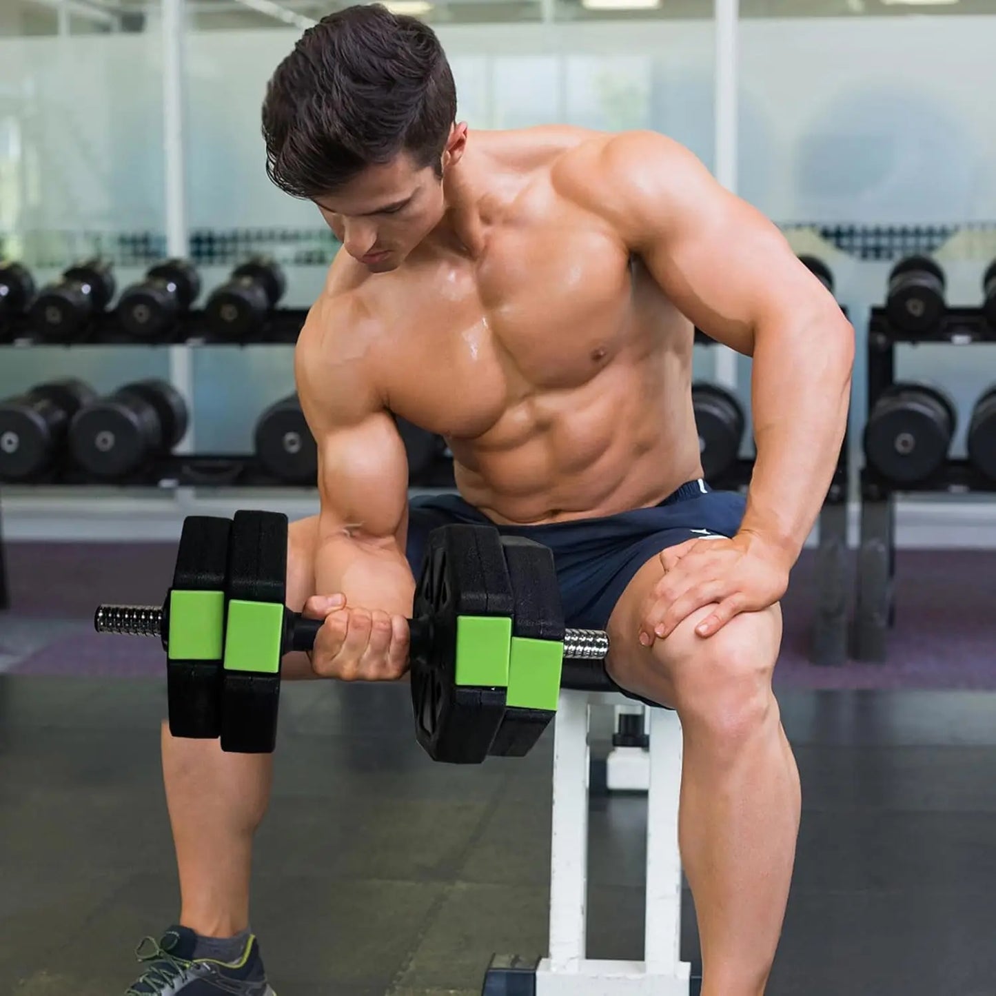 Adjustable Dumbbell Set,2 in 1 Adjustable Dumbbell Set with Iron Handle