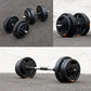 Fitness Adjustable Dumbbells Set 2 in 1 Barbell for Home Gym Steel Black Durable Lightweight Design for Muscle and Stre