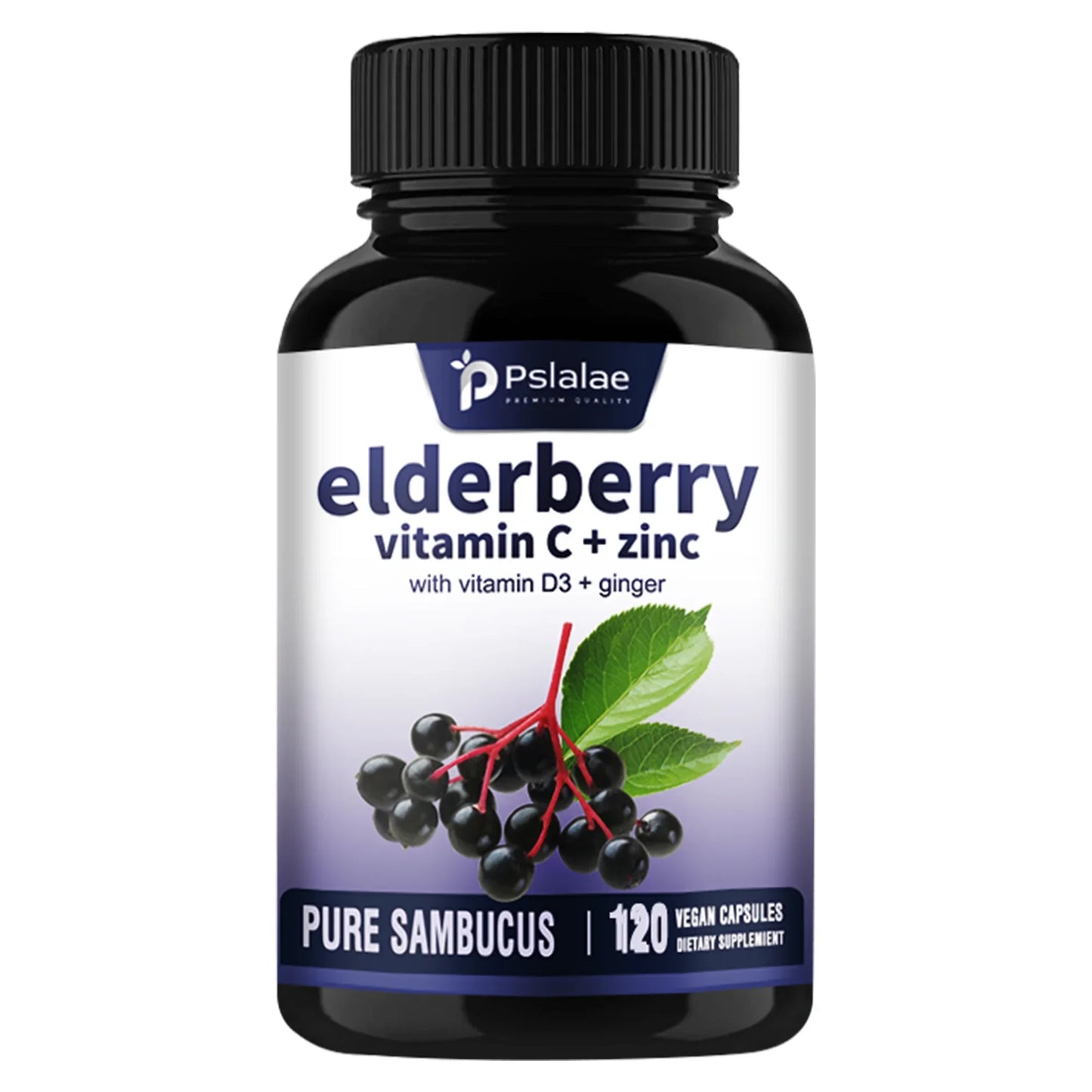 Elderberry, Vitamin C + Zinc - Supports The Immune System, Antioxidant Properties, Promotes Energy Production - 120 Capsules