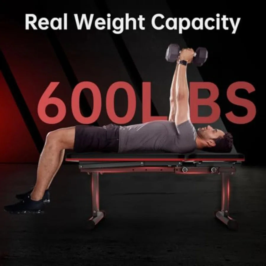 Adjustable Weight Bench Flat Incline Strength Training Bench for Home Gym 5 Incline Levels 600 lb Weight Ccity Multifunctional