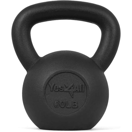 Cast Iron Kettlebell, Strength Training Kettlebells 60lbs for Full Body Workout, Push up, Strength Training - Single for Men