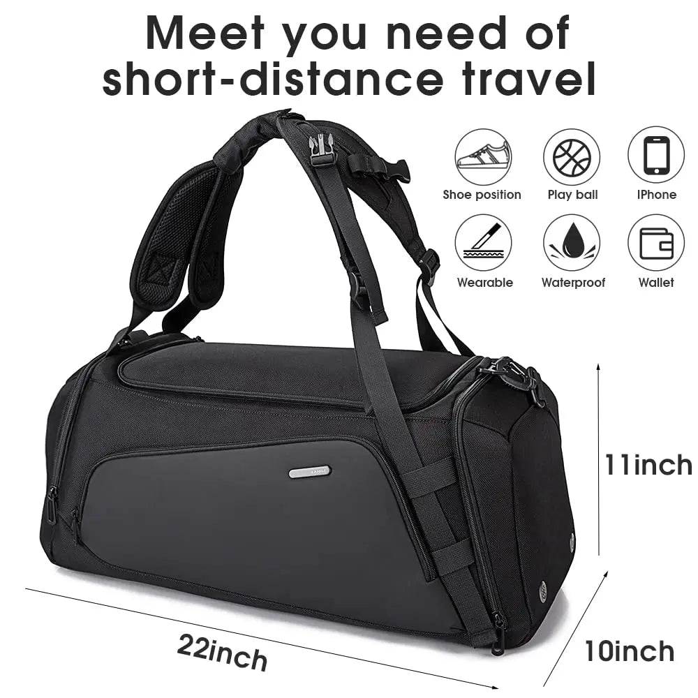 Bange Unisex Gym bag for Men Suitcase Multifunction Backpack Large Waterproof Anti-stain Men Duffle Bag Travel Hand Luggage Bags