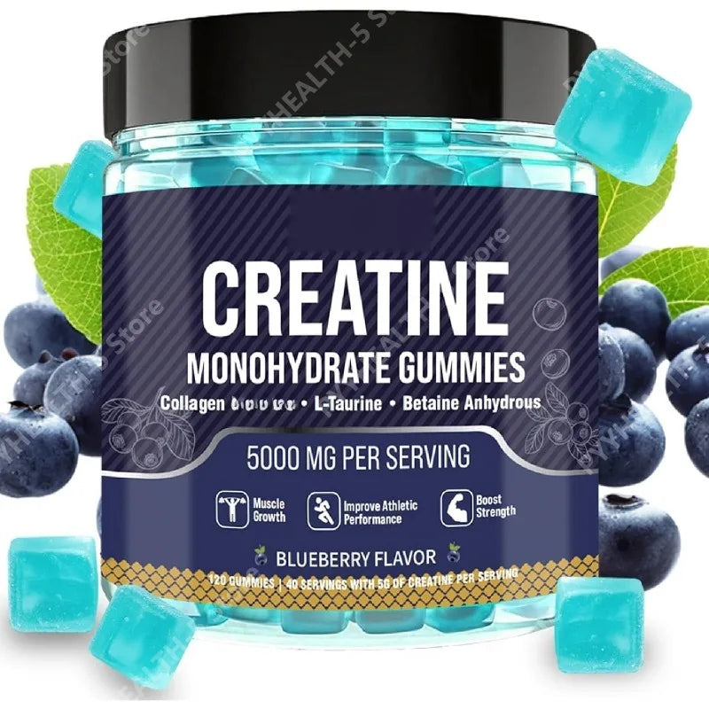 Creatine Monohydrate Gummies Complex for Men Women, Creatine Monohydrate Supplement for Muscle Growth, Strength & Energy Support