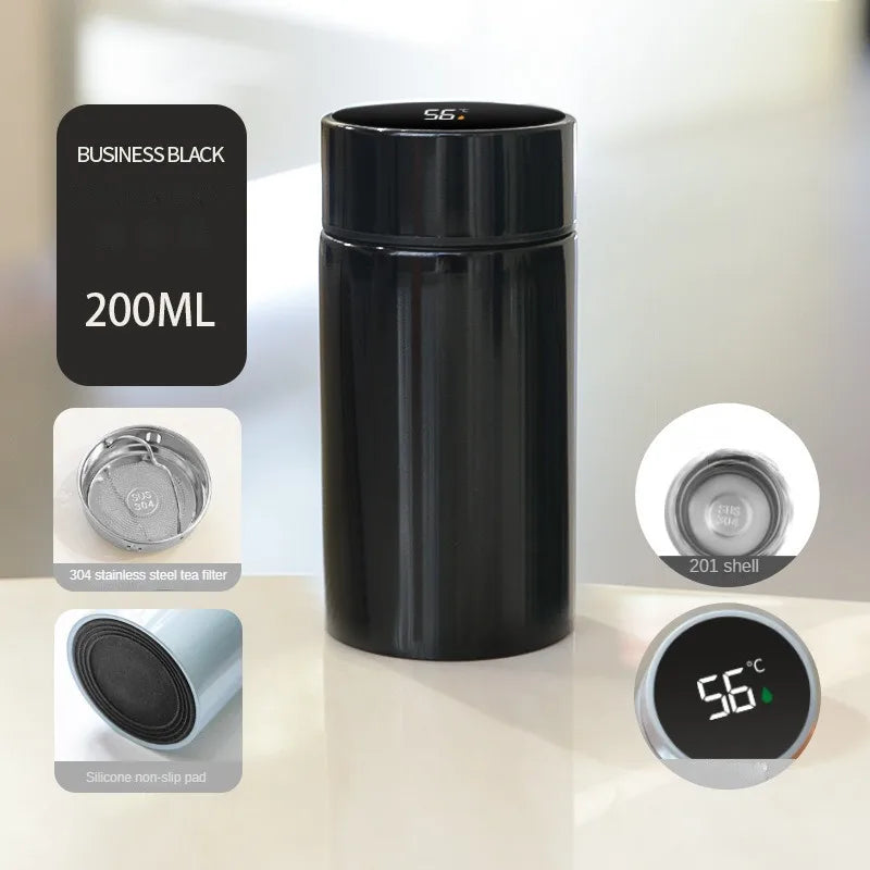 200ML Smart Thermos Water Bottle Intelligent Temperature Display Stainless Steel Vacuum Flasks Thermoses With Filter Tee Cup