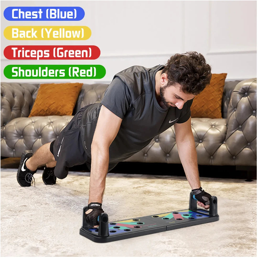 Push Up Board,Foldable Fitness Board, Home Workout Equipment, Pushup Anti-Slip Handle,Multi Muscle Strength Training Equipment