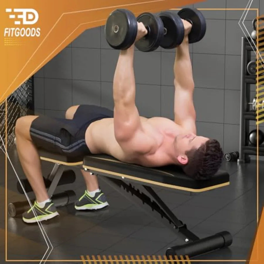 Adjustable Weight Bench for Home Gym - Heavy-Duty Foldable Workout Bench with 660 LBS Ccity Incline Decline Multi-Position Desi