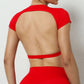 Hearuisavy Summer Sports Shirts Breathable Workout Tops Fitness Sportswear Backless Yoga Clothing Sport Crop Tops Women Gym Top