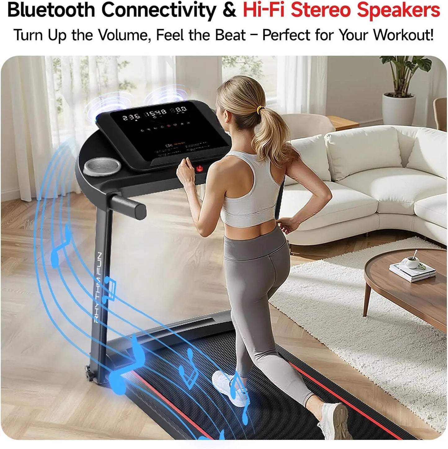 8.0 MPH Foldable Treadmill for Home, Incline up to 8%, Low Noise Walking Pad Supports 300 lbs