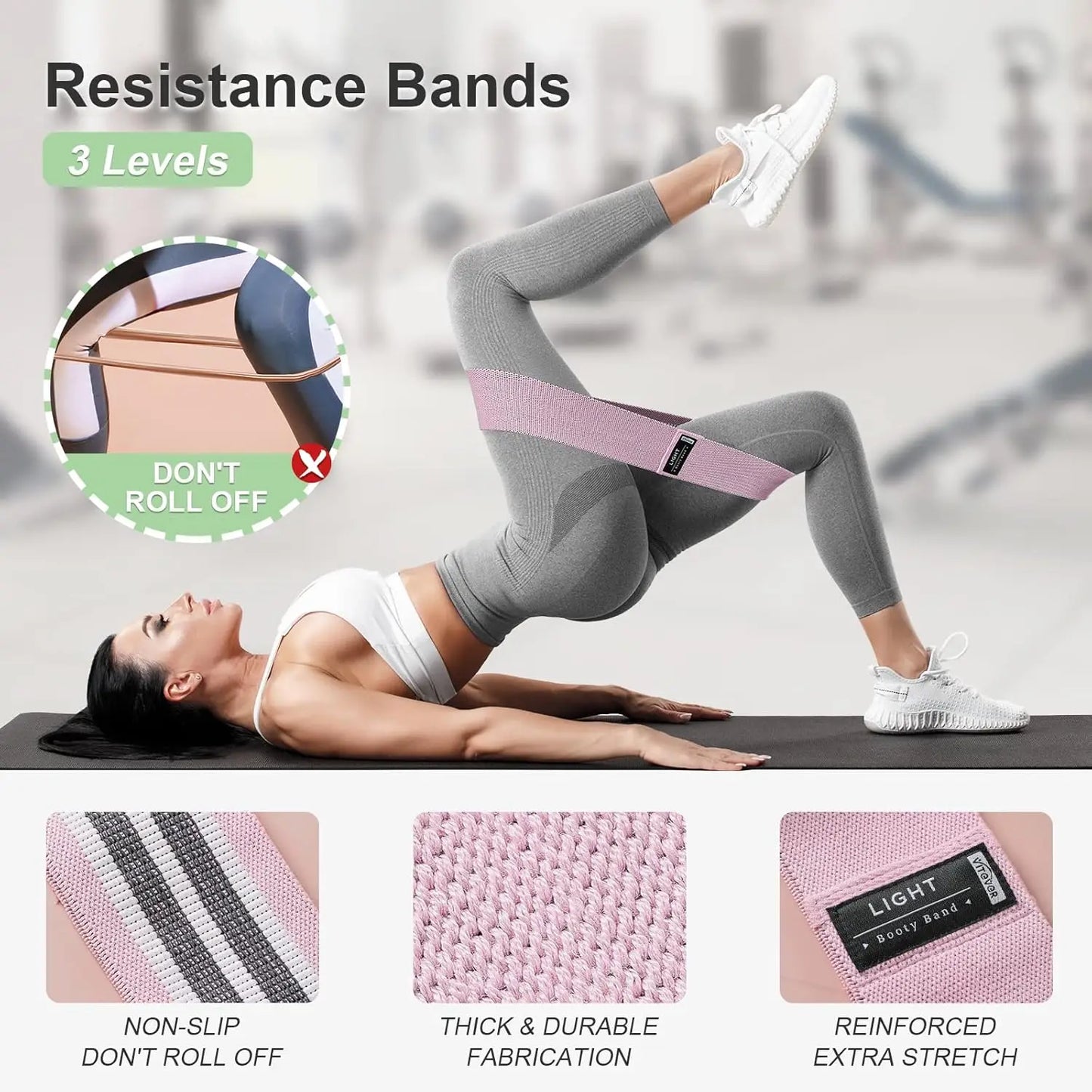 Resistance Bands Set for Full Body Workout, Exercise Bands for Legs and Butt, Yoga Pilates Fitness Equipment