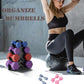 Compact Dumbbell Rack with Protective Edges, No Assembly Required for Rubber-Coated Weights Up to 15 lbs
