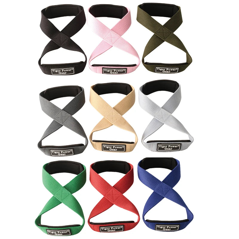 Power Grip Powerlifting Gym Wrist Straps Cross Training Figure 8 Weight Lifting Straps