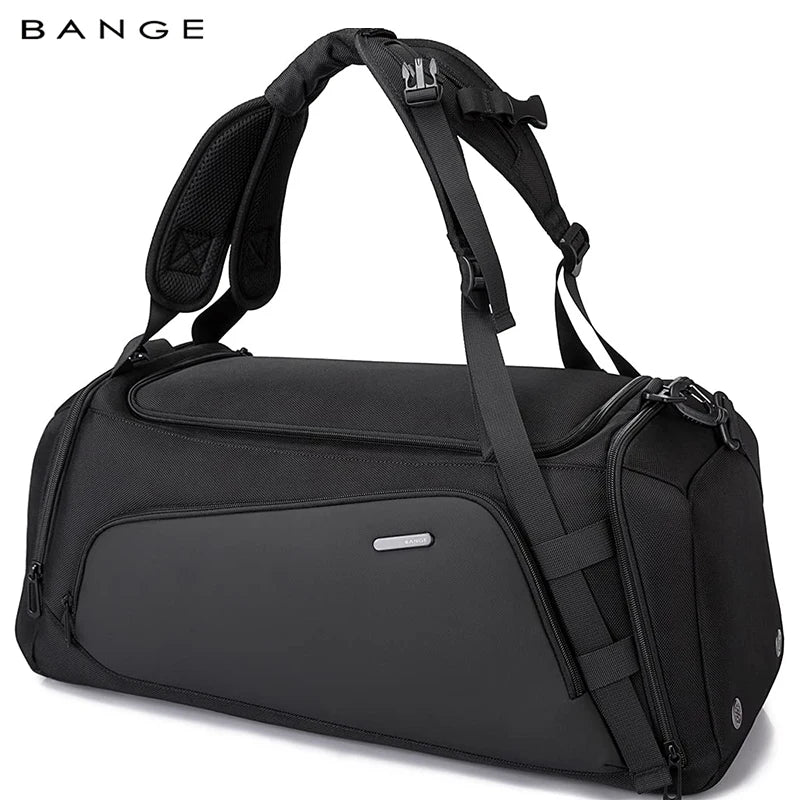 Bange Unisex Gym bag for Men Suitcase Multifunction Backpack Large Waterproof Anti-stain Men Duffle Bag Travel Hand Luggage Bags
