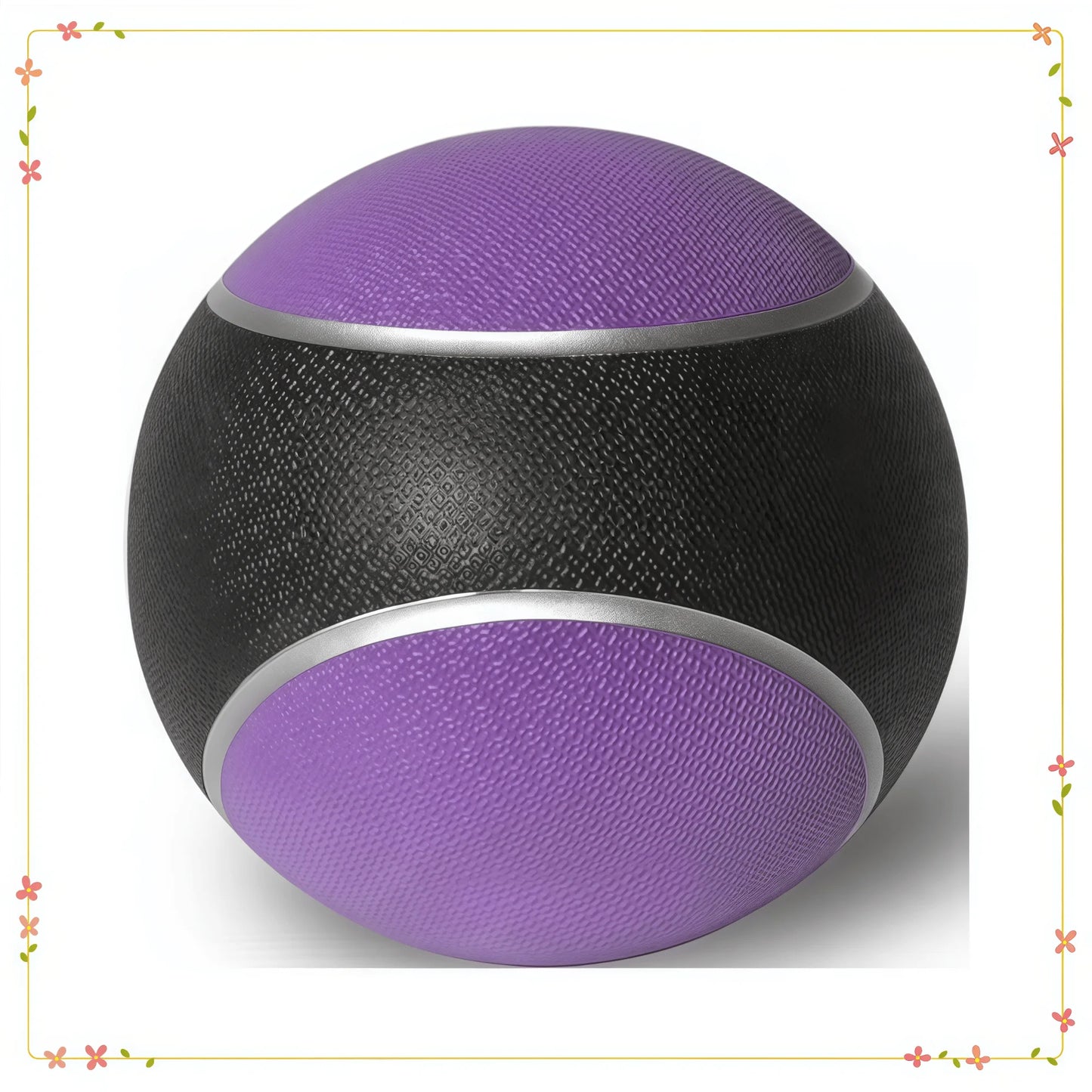 4lb Rubber Medicine Ball, Textured Grip for Strength Training, CrossFit & Gym Workouts, Durable & Bounce Resistant
