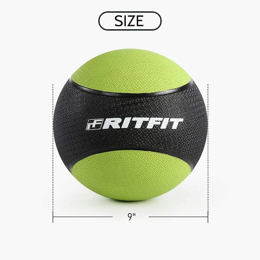 RitFit Weighted Medicine Ball,Non-Slip Rubber Shell & Dual Texture Grip,Workout Exercise Ball for Core Strength,Balance Training