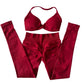 2 Pieces Set For Woman Strappy Yoga Bra Sports Top Workout Leggings Set Seamless Gym Set Fitness Clothes Outfit Activewear
