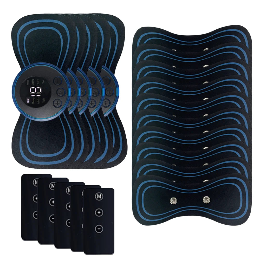 LCD Display EMS Neck Massage Electric Massager Cervical Neck Back Patch 8 Mode Pulse Muscle Stimulator Portable Relief Pain