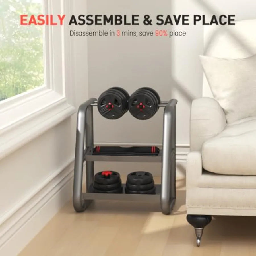 Adjustable Dumbbell Set 20lb(10lb pair) Free Weight Set with Connector 3-in-1 Design for Dumbbell Barbell and Weight Plate Tr