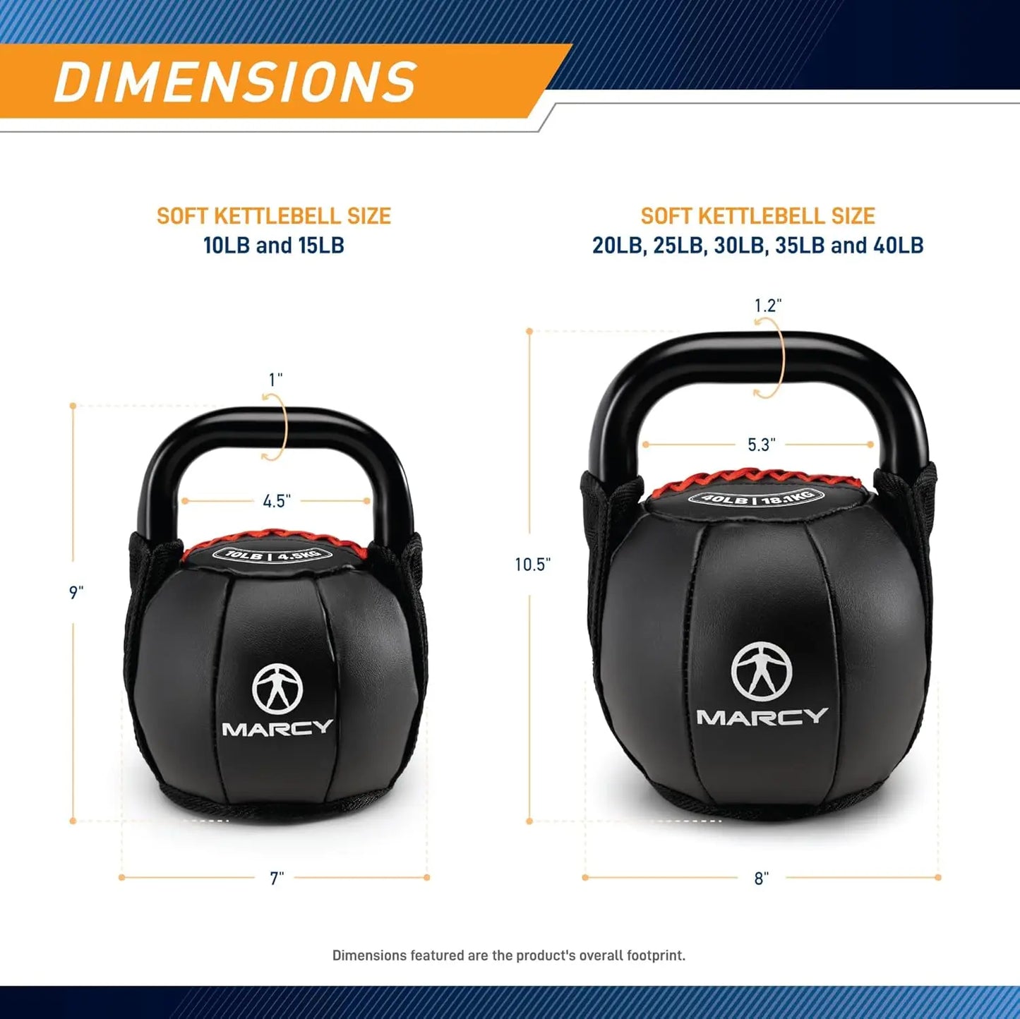 Soft Kettlebell with Handle for Weightlifting, Conditioning, Strength Training 10-40 lbs