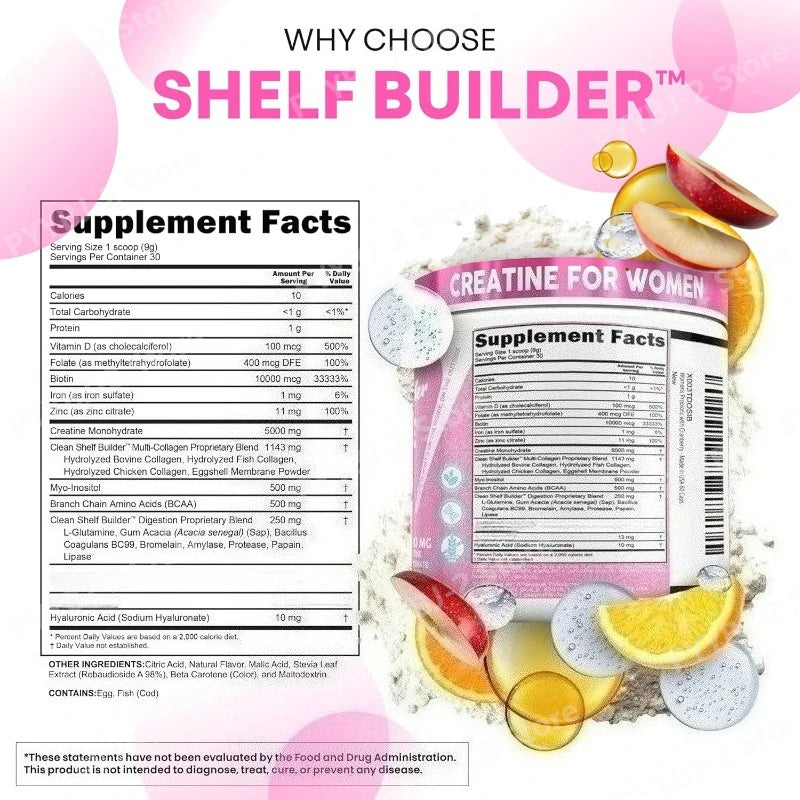 Daily Health and Nutrition Dietary Supplement Female Creatine Powder Creatine Monohydrate Powder with BCAA & Amino Acids