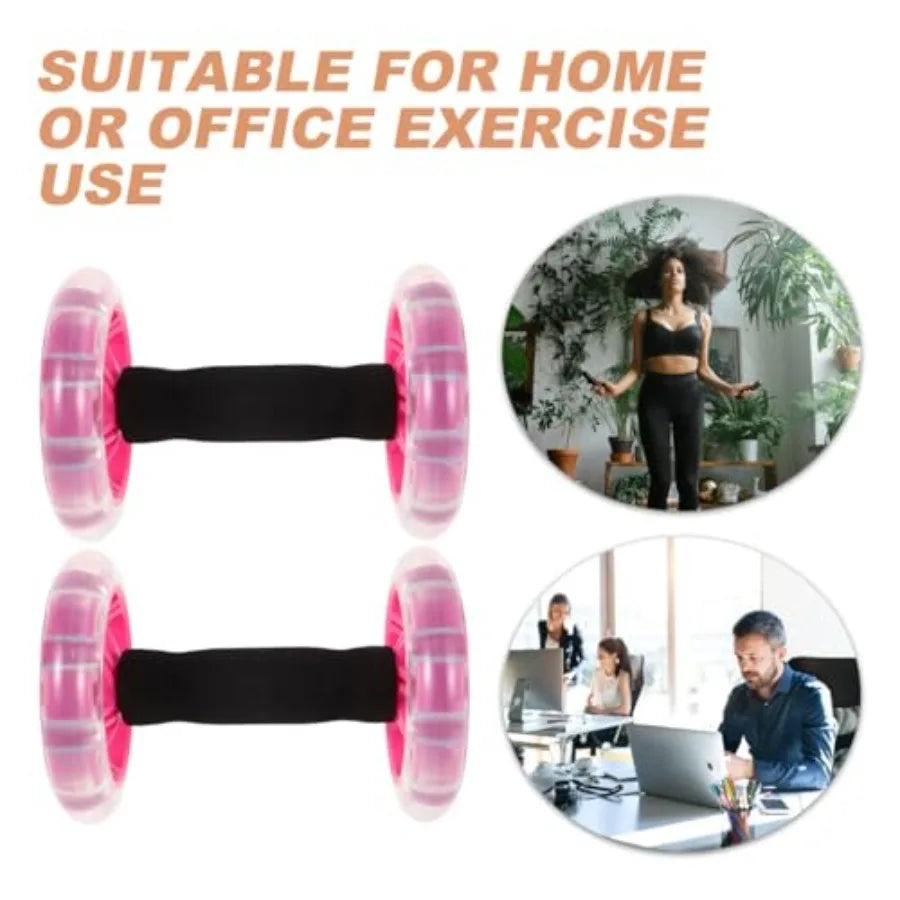 2pcs Double Ab Roller Wheels Exercise Roller Weight Loss Equipment Portable Workout Fitness for Abdominal Home Office