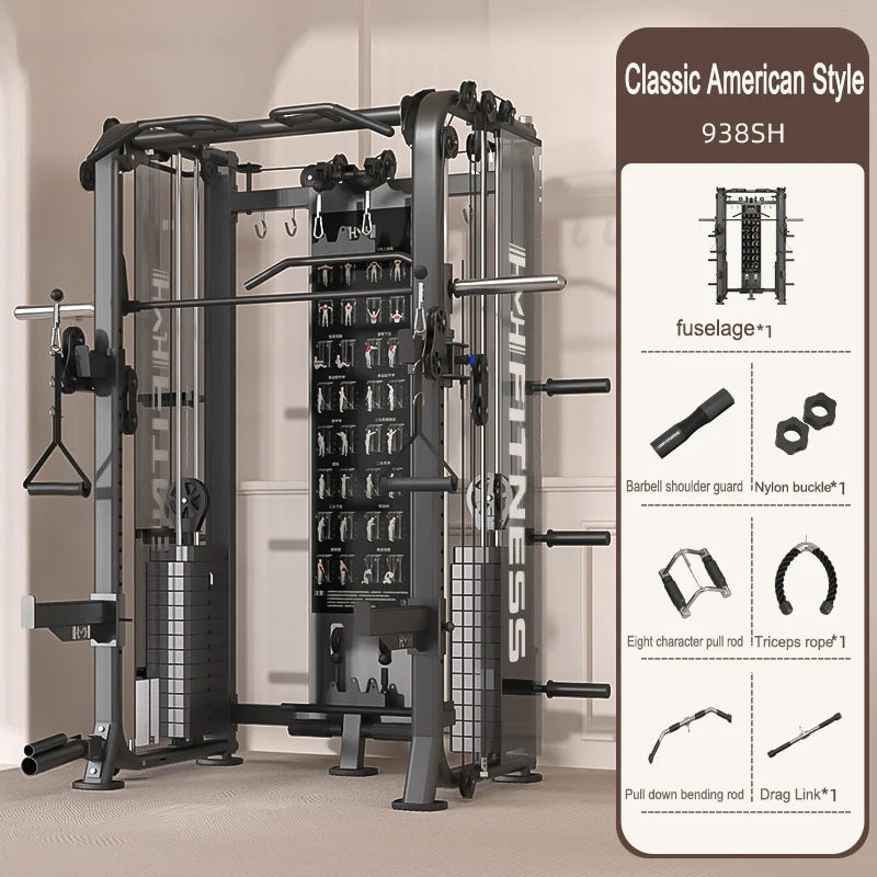 Squat And Bench Press Stand Multifunctional Machine Smith Comprehensive Trainer Flying Bird Gantry Frame Fitness Home Equipment
