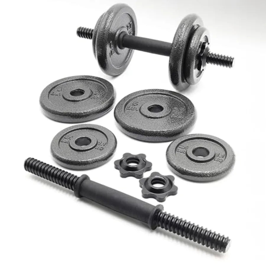 Adjustable Dumbbell Weight Set for Home Gym Steel Construction Black Finish Adjustable from 5 to 50 lbs with Quick-Change Syste