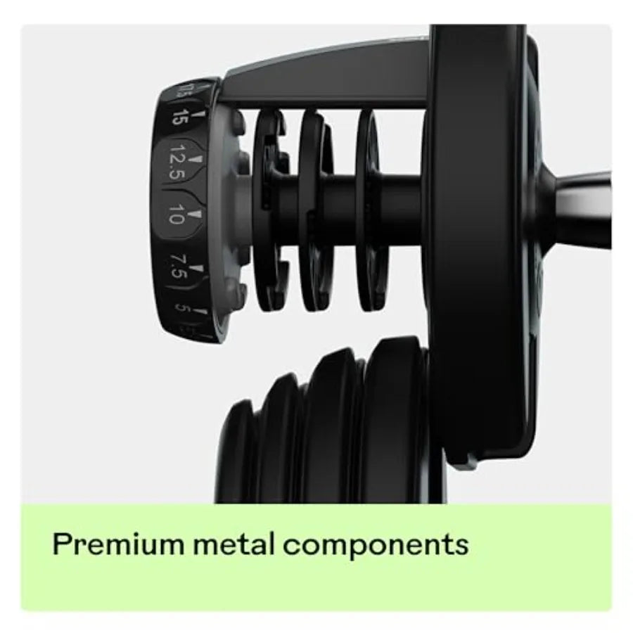 Results Series SelectTech Dumbbells Adjustable Weight Home Gym Dumbbells with Quick-Adjust Mechanism in Black and Silve