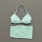 2 Piece Sports Gym Set Strappy Bra Yoga Underwear Short Sport Leggings Bicycle Running Sportswear Woman Seamless Yoga Set