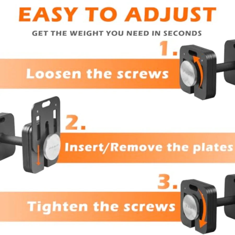 Adjustable Dumbbell 9 in 1 Free Weights for Multiweight Options QuickLock Adjustable Dumbbell Sets with AntiSlip Steel Handle f