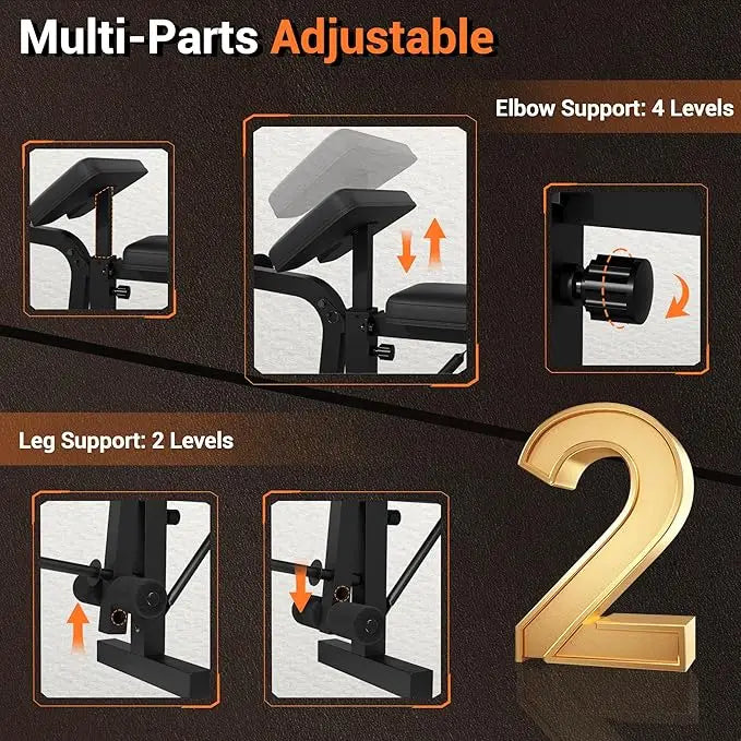 7 IN 1 Weight Bench Set with Squat Rack, Adjustable Bench Press Set with Leg Extensions, Foldable Workout Bench for Home Gym