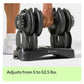 Results Series SelectTech Dumbbells Adjustable Weight Home Gym Dumbbells with Quick-Adjust Mechanism in Black and Silve